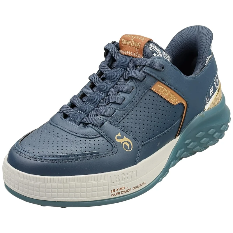 Skechers Men's Sizzle Snoop Sizzle Toke Slip-Ins Slip-On Sneakers, Navy Leather, 13 UK