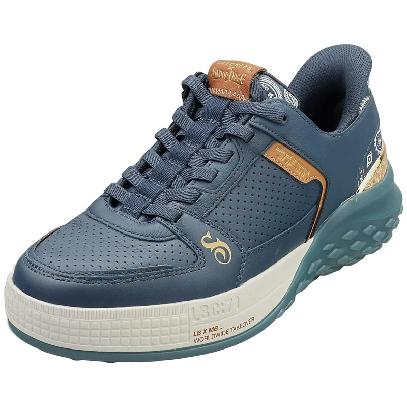 Skechers Men's Sizzle Snoop Sizzle Toke Slip-Ins Slip-On Sneakers, Navy Leather, 8 UK