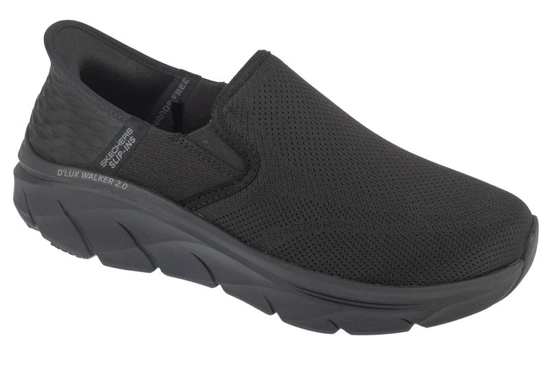 Skechers Men's D'Lux Walker 2.0 Reeler Sneaker, Black Mesh/Black Trim, 12 UK Wide