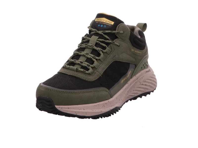 Skechers Men's Bounder RSE Brekor Sneaker, Olive Nubuck/Mesh/TPU/Black Trim, 9 UK