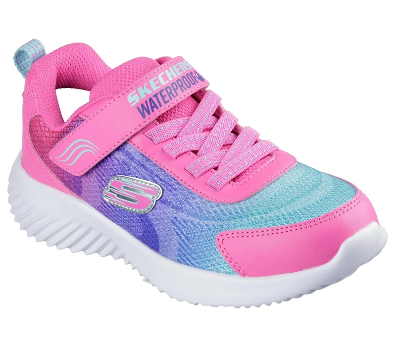 Skechers Girl's Bounder Hydra Cool Sneakers, Hot Pink Synthetic/Multi Trim, 2.5 UK Child