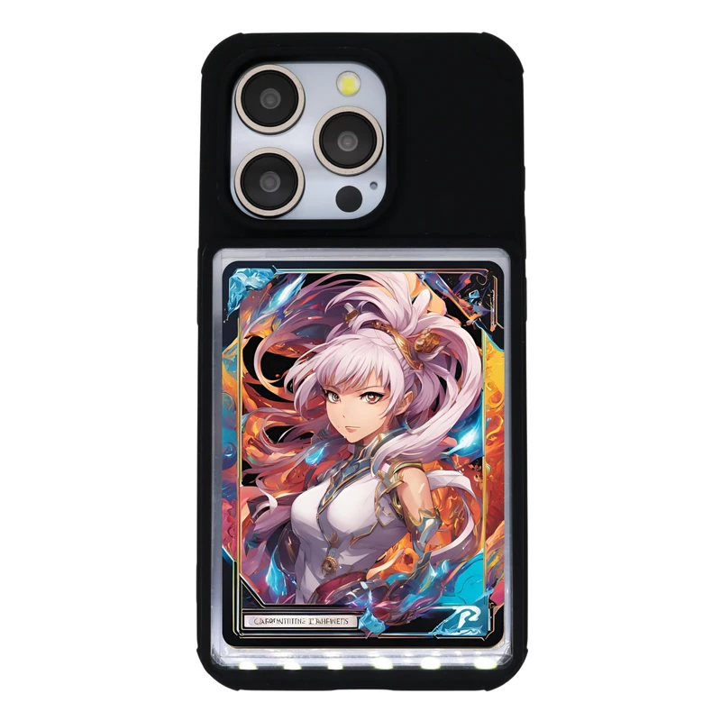 SHOWCASED Trading Card and Photo Phone Case Display fits iPhone 15 Pro | Compatible with All TCG, Trading Cards, Sports, One Piece, Magic The Gathering & More Black