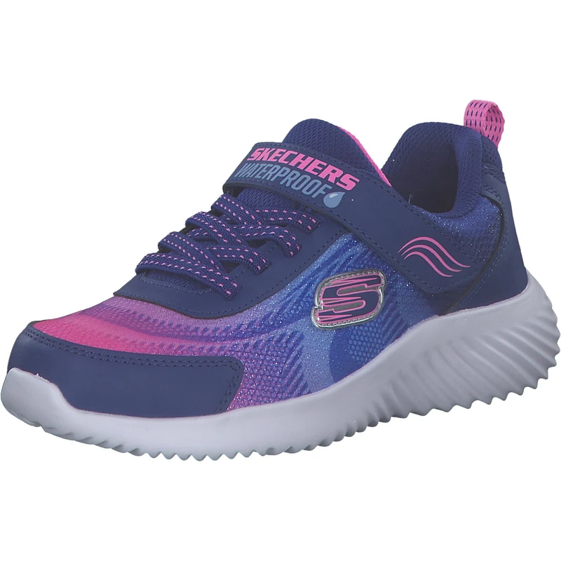 Skechers Girl's Bounder Hydra Cool Sneakers, Navy Synthetic/Multi Trim, 13.5 UK Child