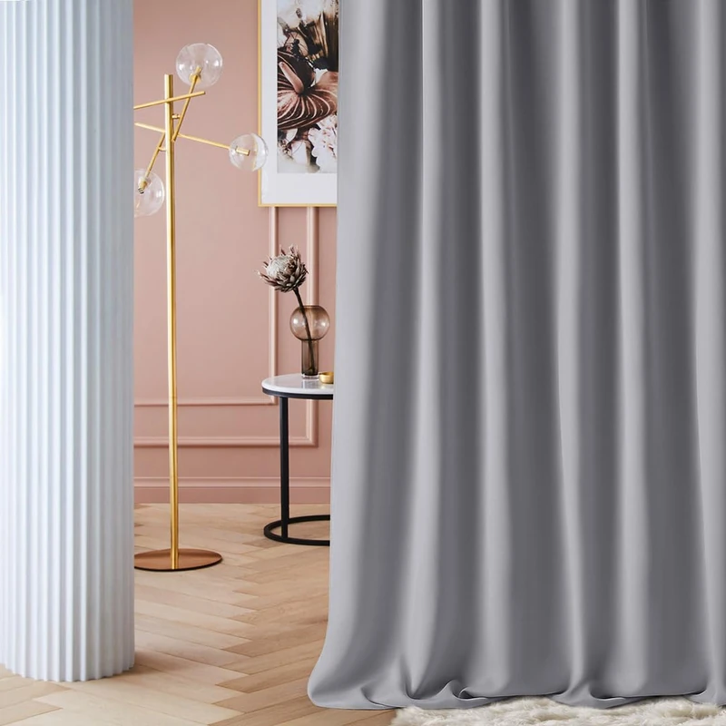 ROOM99 Laurel Curtain with Ruffle Tape 180 x 250 cm Light Grey