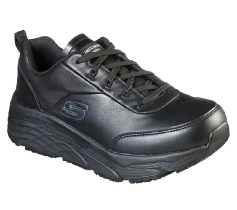 Skechers Men's Max Cushioning Elite Sr Filchner Sneaker, Black Leather/Synthetic, 9.5 UK