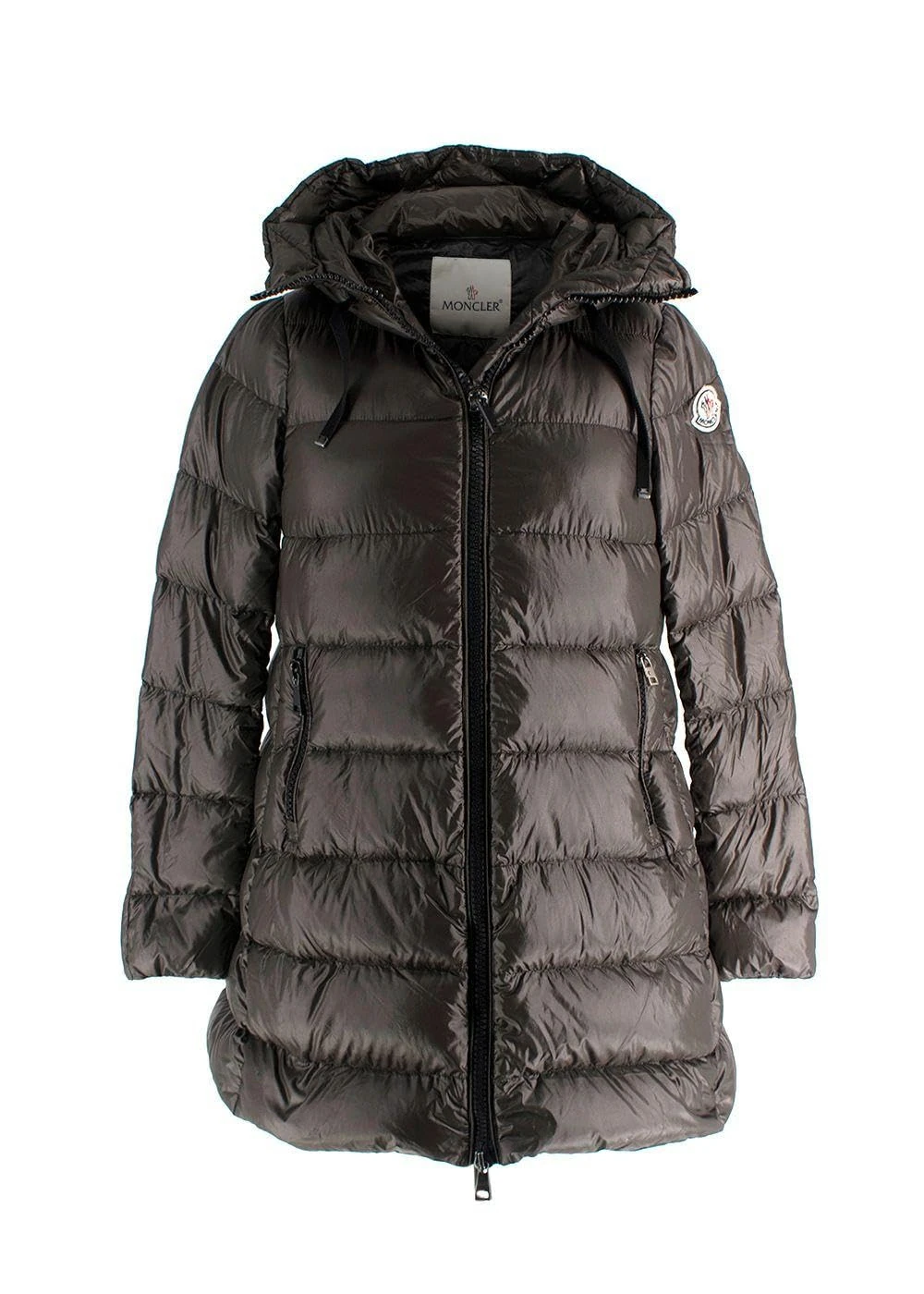 Moncler Pre-loved Brown 'Doudoune Legere' Long Line Hooded Coat