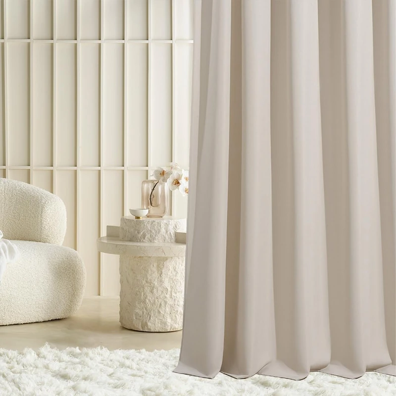 ROOM99 Laurel Eyelet Curtain 180 x 260 cm Light Beige