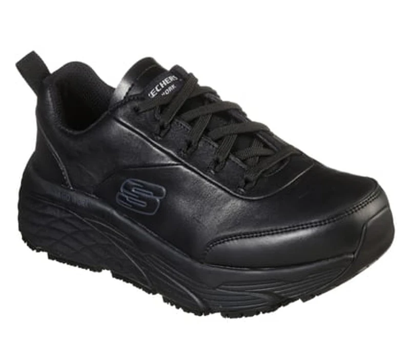 Skechers Women's Max Cushioning Elite Sr Kajus Sneaker, Black Leather/Synthetic, 5 UK