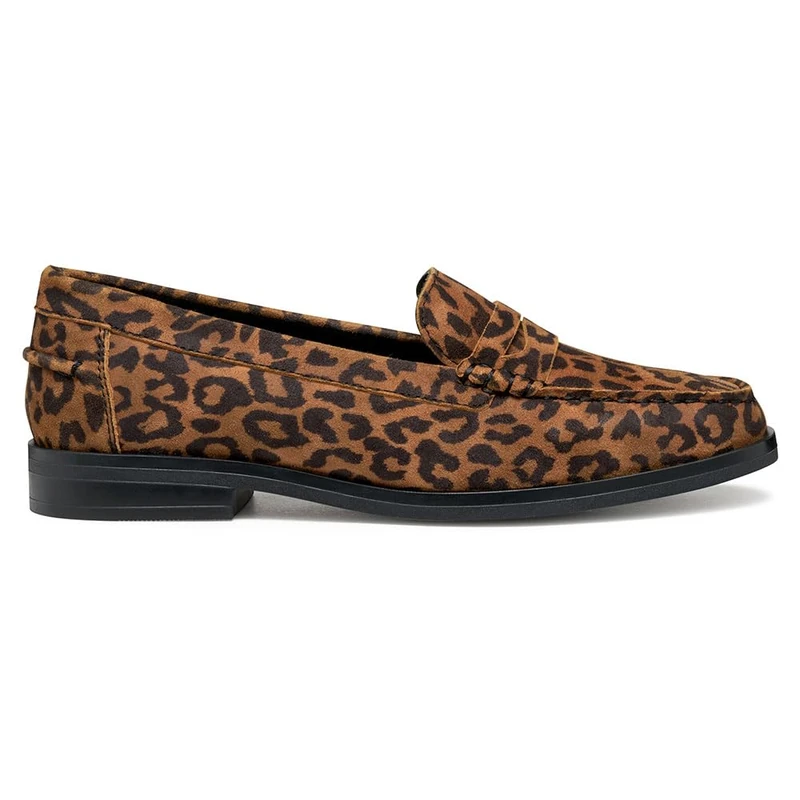 Geox Women D Cloridie Loafer, Brown, 3.5 UK