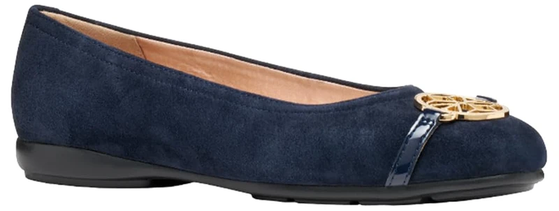 Geox Womens Dannytah Ballet Flat, Blue, 2.5 UK