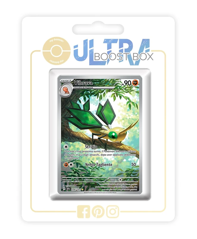 Vibrava 206/191 Alternative Shiny Pokémon Gallery - my-booster X Scarlatto e Violetto 8 - Scintille Folgoranti