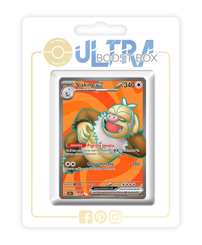Slaking ex 227/191 Shiny Full Art - my-booster X Scarlatto e Violetto 8 - Scintille Folgoranti