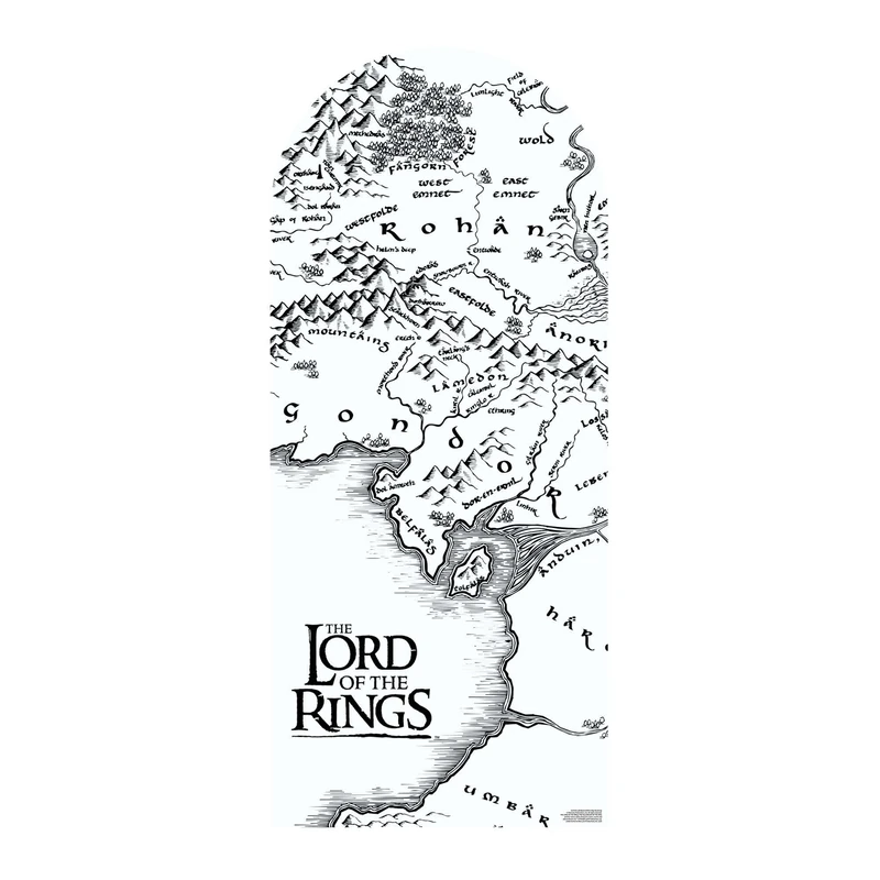 Star Cutouts SC4559 Lord of the Rings Black & White Middle-earth Map Cardboard Cutout – Epic Fantasy Wall Backdrop, Collector Display & Event Décor