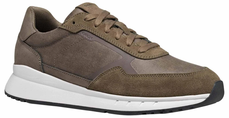 Geox Men's U Brandon Trainers, Grey, 45 EU