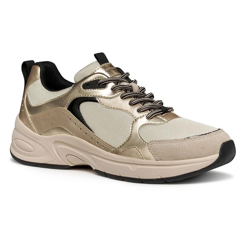 Geox Women's D Zarvia Trainers, Beige, 37 EU, Beige, 4 UK