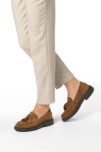 Geox Women's D SPHERICA EC1 Loafer, Brown, 39.5 EU, Brown, 6.5 UK