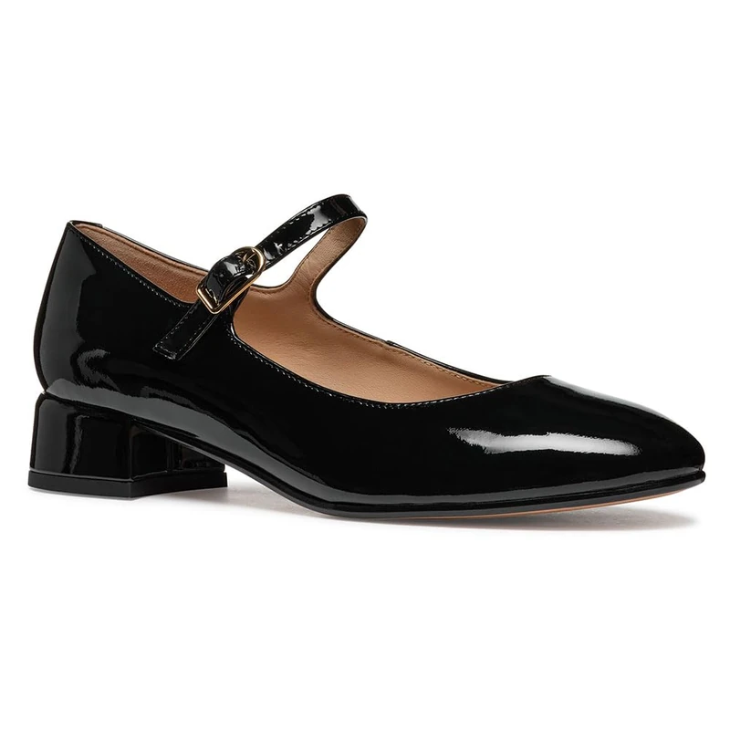 Geox Women D Floretia Mary Jane Flat, Black, 4.5 UK