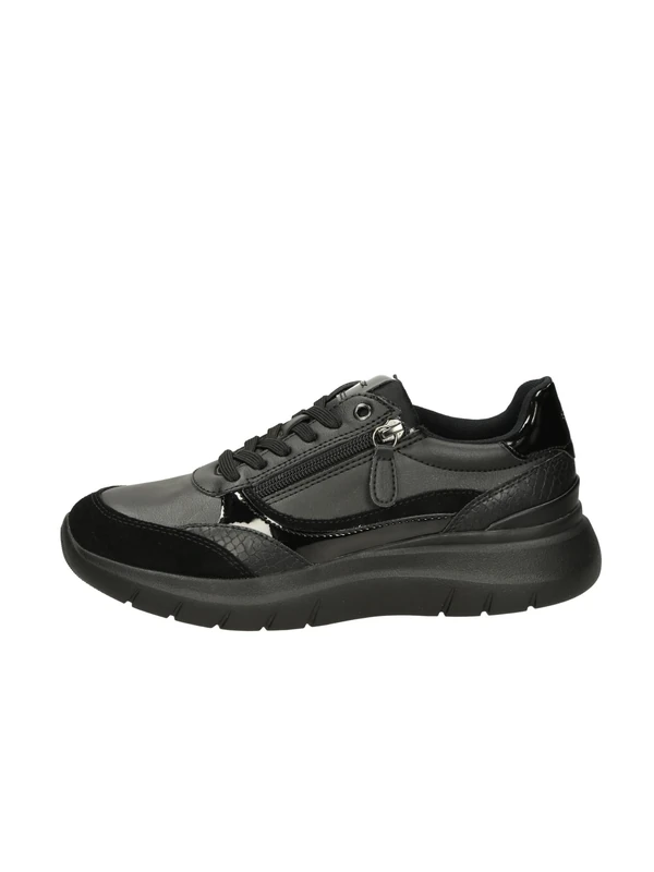 Geox Women's D Plummery Trainers, Black, 4 UK