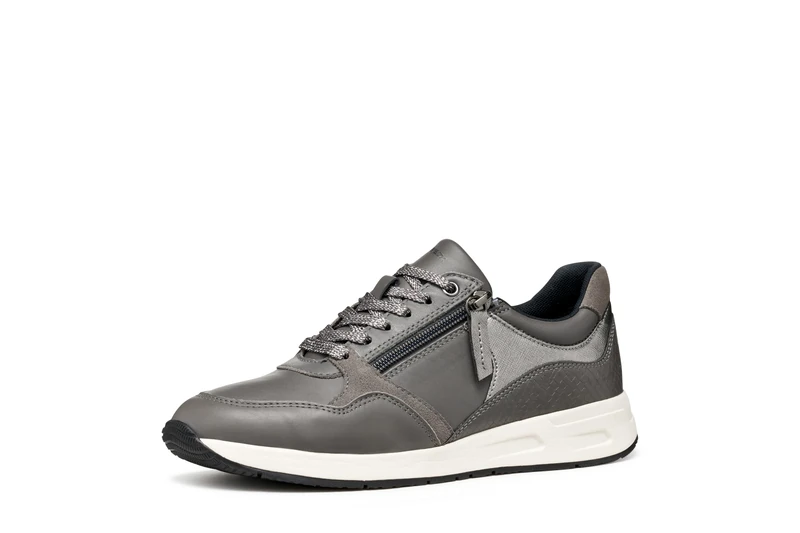 Geox Womens Dbulmya Sneaker, Grey, 3 UK