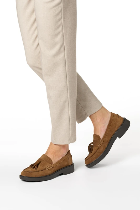 Geox Women's D SPHERICA EC1 Loafer, Brown, 38.5 EU, Brown, 5.5 UK