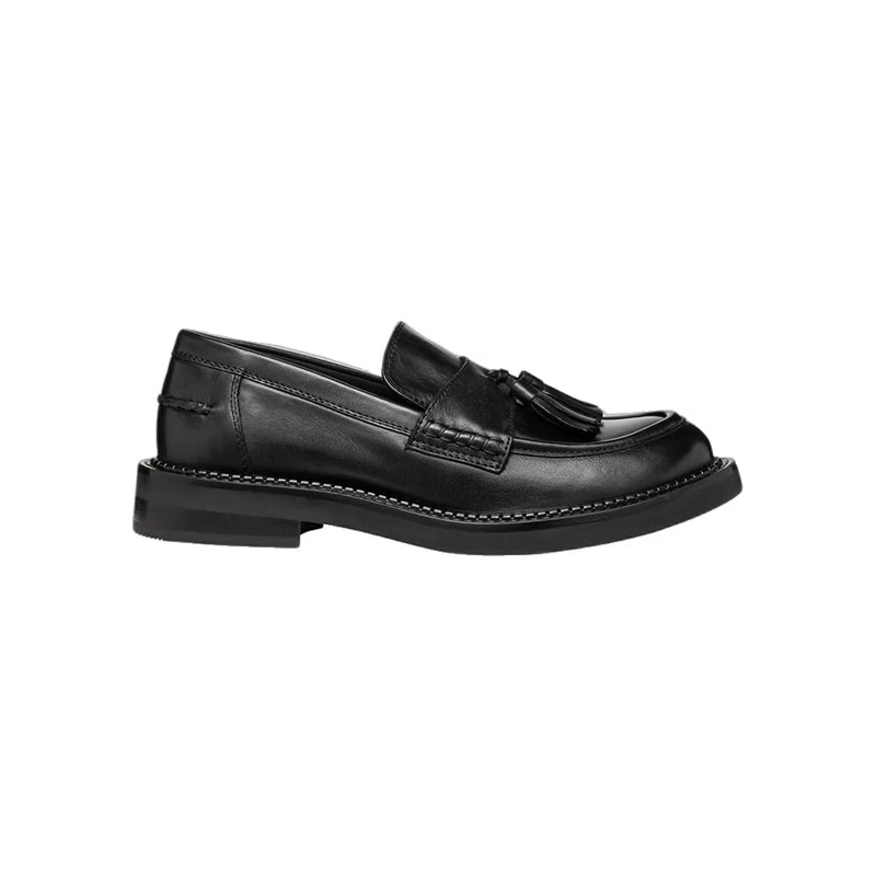 Geox Women's D SERILDA Loafer, Black, EU 42, Black, 8 UK