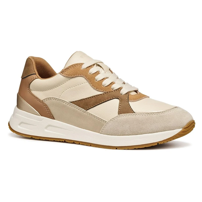 Geox Women D Bulmya Sneaker, Beige, 7 UK