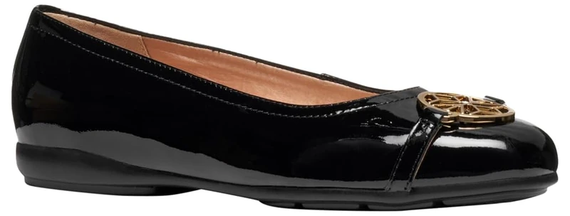 Geox Womens Dannytah Ballet Flat, Black, 2.5 UK