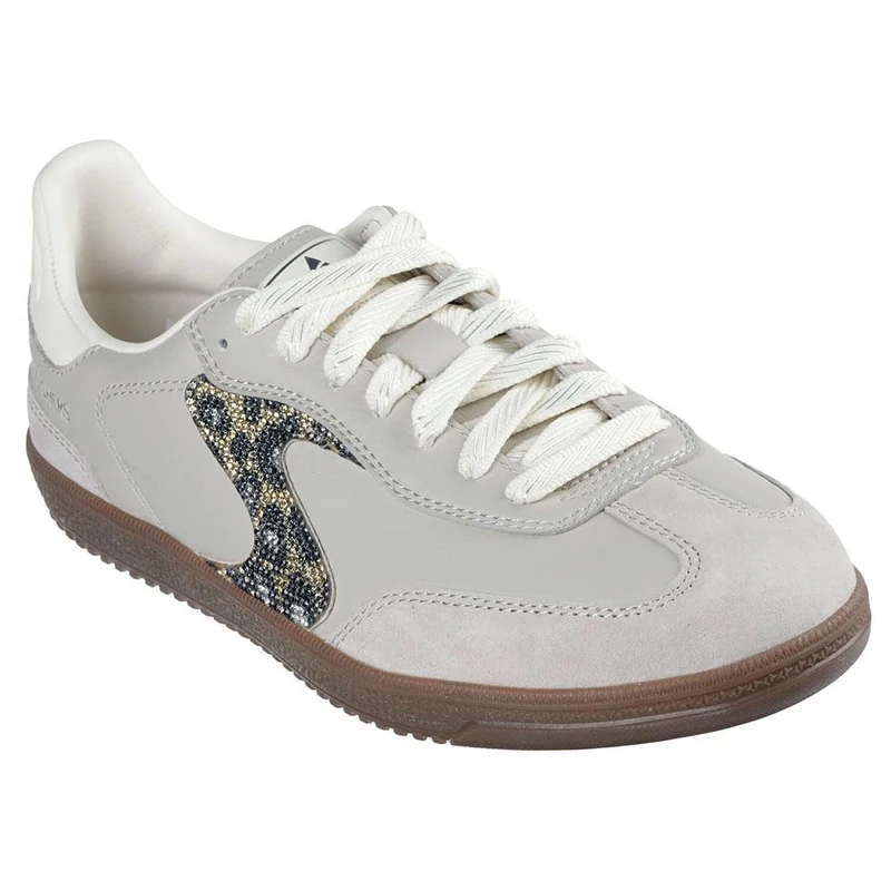 Skechers Women's Hotshot Shimmering Spots Sneaker, Taupe Duraleather/Leather/Trim, 5 UK