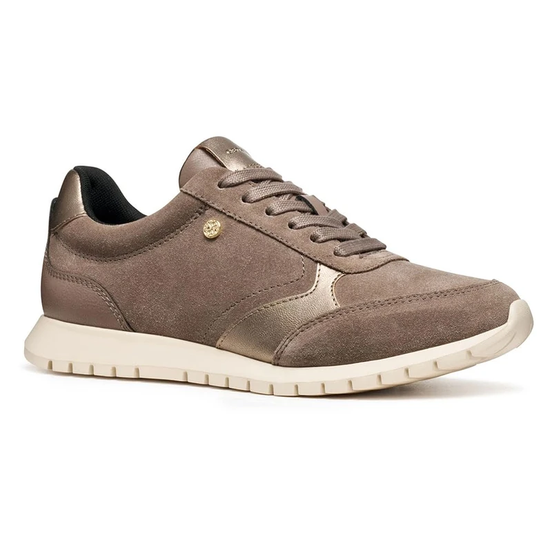 Geox Womens Dsukie2.0 Sneaker, Beige, 3 UK