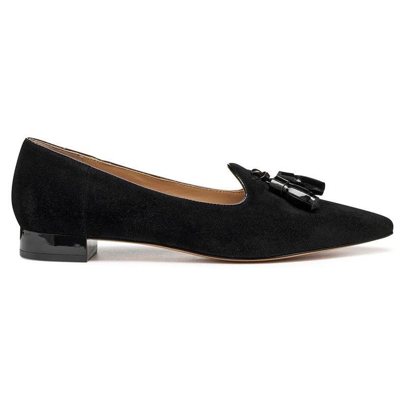Geox Women's D GISELDA15 Ballet Flat, Black, 36.5 EU, Black, 3.5 UK