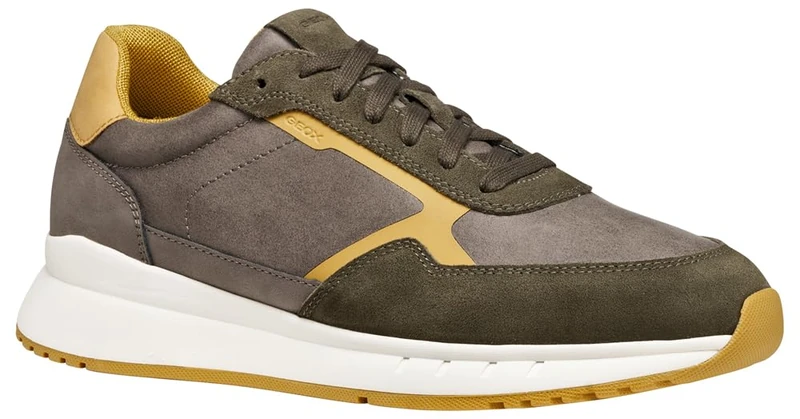 Geox Men's U Brandon Trainers, Grey, 43 EU