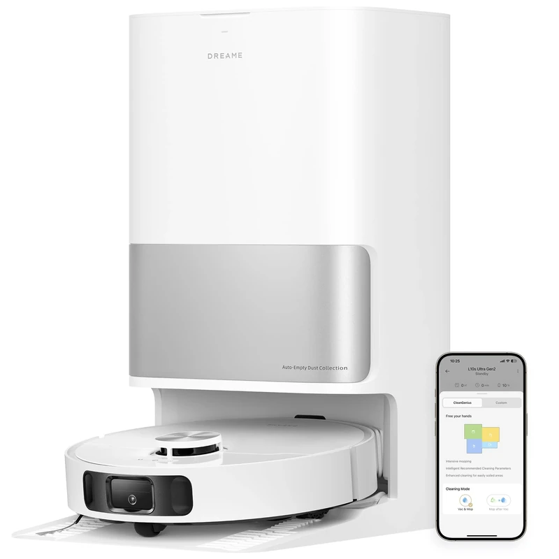 dreame L10s Ultra Gen 2 Robot Vacuum with Mop, 10000Pa, LiDAR Obstacle Avoidance & MopExtend Technology, Auto Washing&Drying, Self-Emptying&Refilling, 10.5mm Mop Lifting