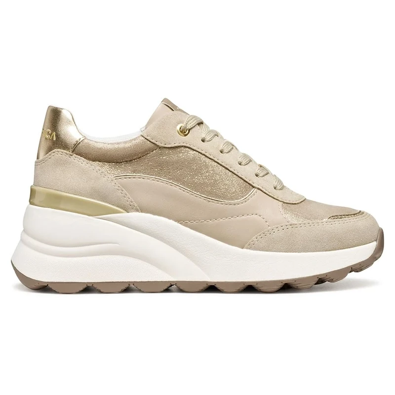 Geox Women D Spherica Ec13 Sneaker, Beige, 4 UK