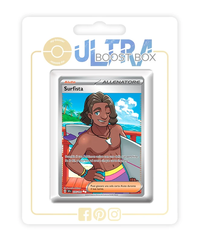 Surfista (Surfer) 235/191 Shiny Full Art Trainer - my-booster X Scarlatto e Violetto 8 - Scintille Folgoranti