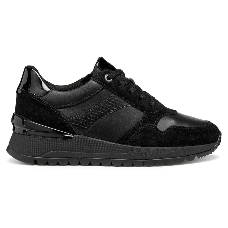 Geox Women's D DESYA Trainers, Black, 38 EU, Black, 5 UK