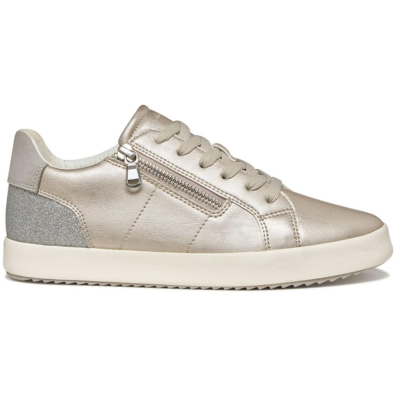 Geox Women D Blomiee Sneaker, Silver, 7.5 UK