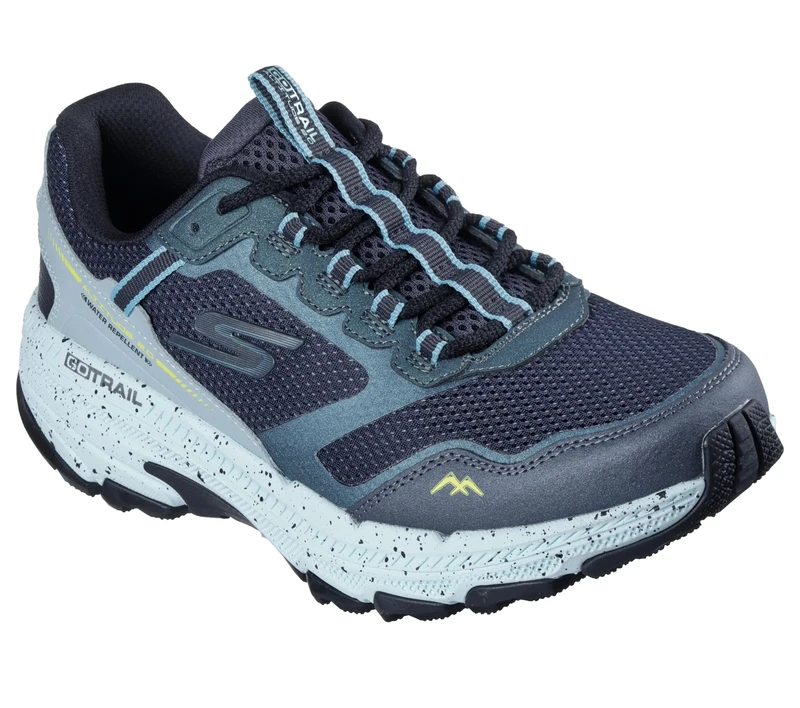 Skechers Women's Go Run Trail Altitude 2.0 Ravine Trekking Low Cut Shoes, Navy Leather/Aqua Trim, 5 UK