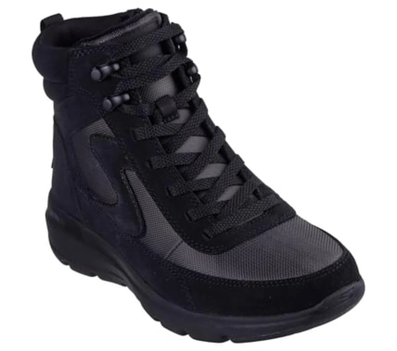 Skechers Women's Glacial Ultra Wanderlust Boots, Black Suede/Textile, 5.5 UK