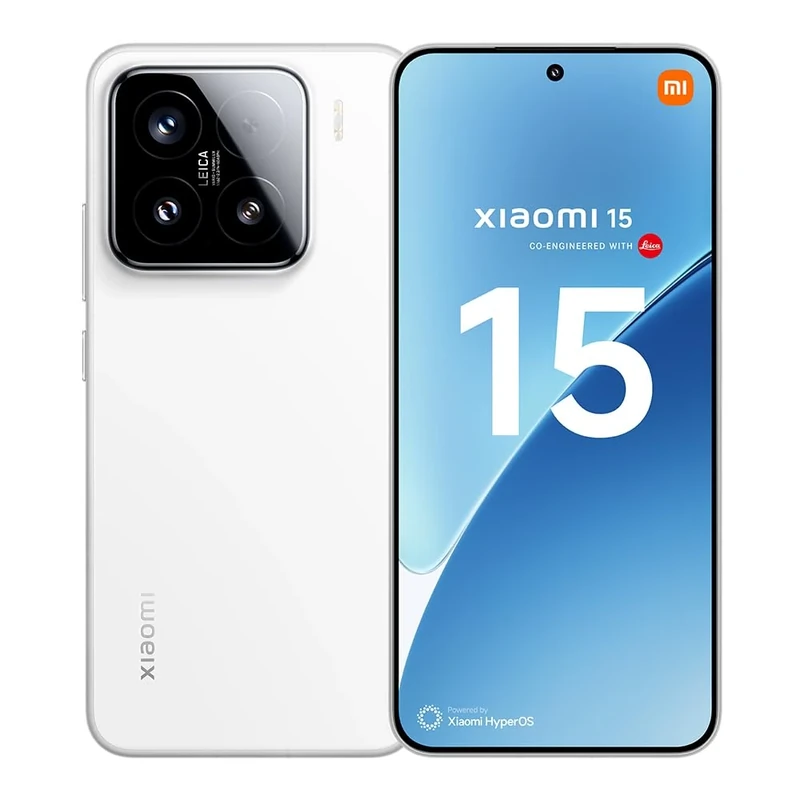 Xiaomi 15 Smartphone, 12+256GB, White, 50MP Leica main camera, 5240mAh battery, 90W HyperCharge, HyperAI (No power adapter included)