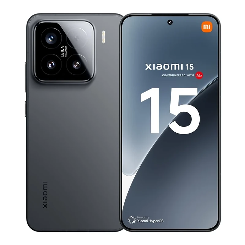 Xiaomi 15 Smartphone, 12+512GB, Black, 50MP Leica main camera, 5240mAh battery, 90W HyperCharge, HyperAI (No power adapter included)