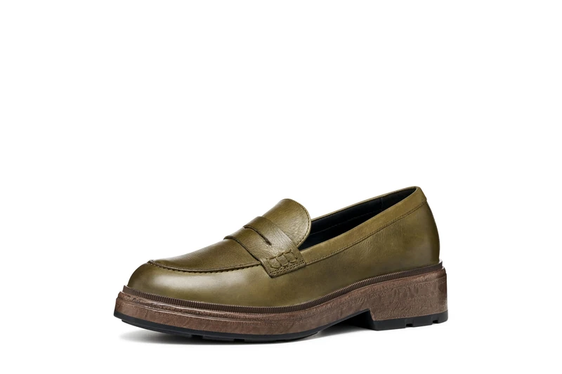 Geox Womens Dswelen Loafer, Green, 2.5 UK