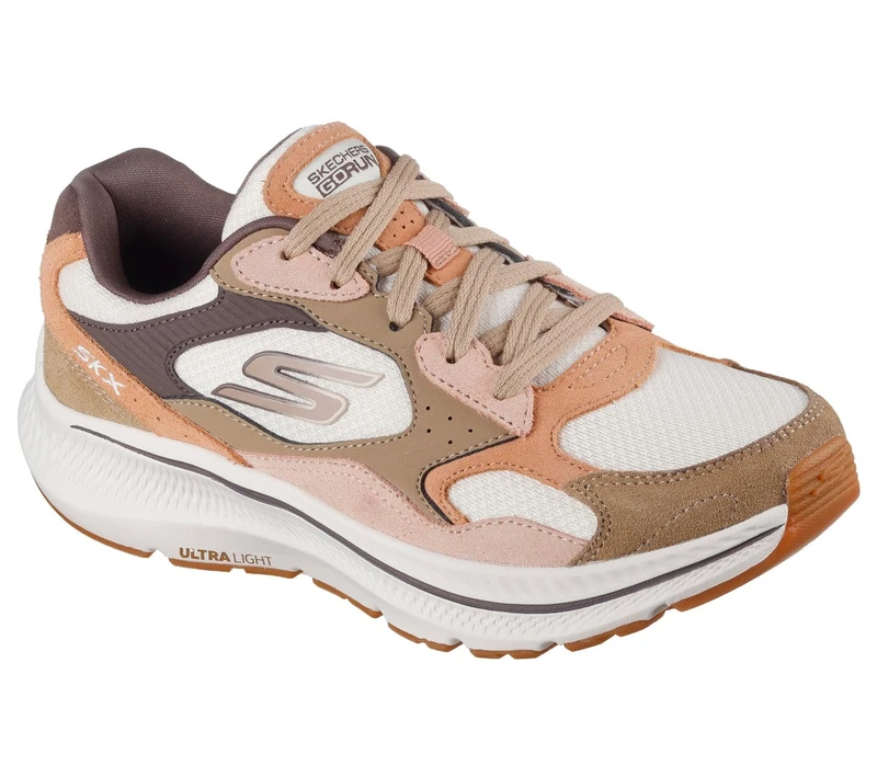 Skechers Women's Go Run Consistent 2.0 Retro Stride Sneaker, Light Brown Suede/Trim, 3 UK