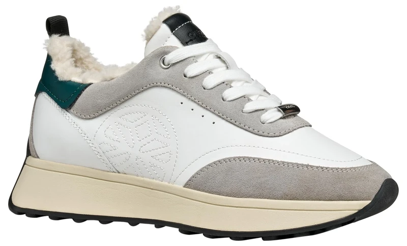 Geox Women's D Amabel Trainers, White, 6 UK