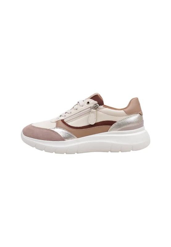 Geox Women's D Plummery Trainers, Beige, 38 EU, Beige, 5 UK