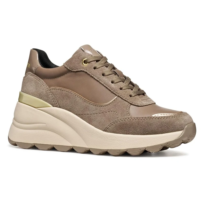 Geox Women's D Spherica Ec13 Trainers, Beige, 4 UK