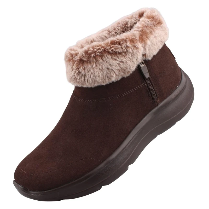 Skechers Women's On-The-Go Encore Snow-Capped Boots, Chocolate Suede, 4 UK