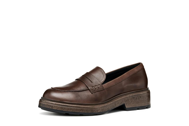 Geox Womens Dswelen Loafer, Brown, 2.5 UK