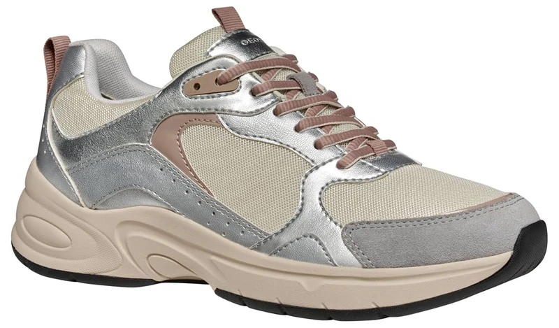 Geox Women's D Zarvia Trainers, Silver, 38 EU, Silver, 5 UK - Image 1