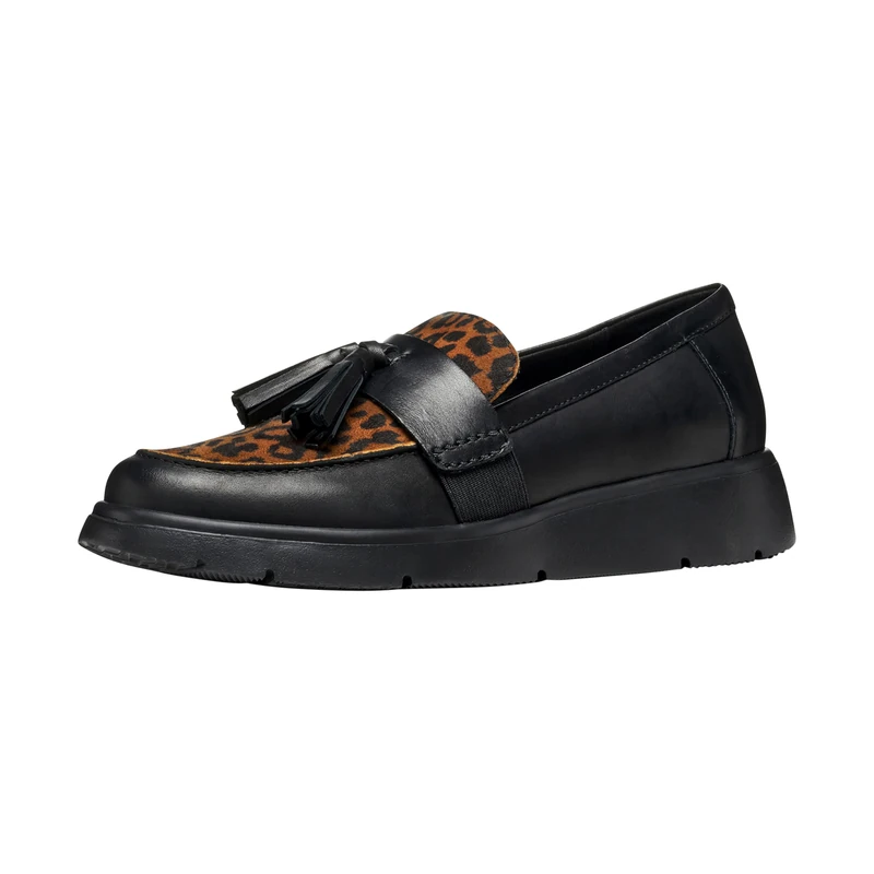 Geox Woman D Arlara Moccasins Black/Cognac 35 EU