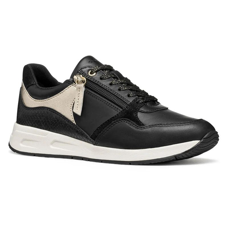 Geox Women D Bulmya Sneaker, Black, 7.5 UK